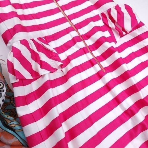 Lilly Pulitzer Red White Stripe Cotton Barbiecore Dress Sz 8 - Picture 14 of 15